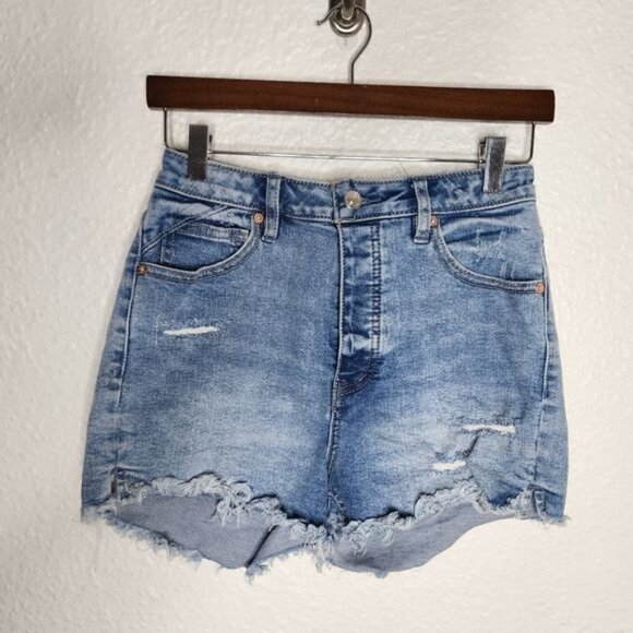 Free People x We The Free Curvy Vintage High Rise Denim Shorts Women's Size 27 - Picture 2 of 7
